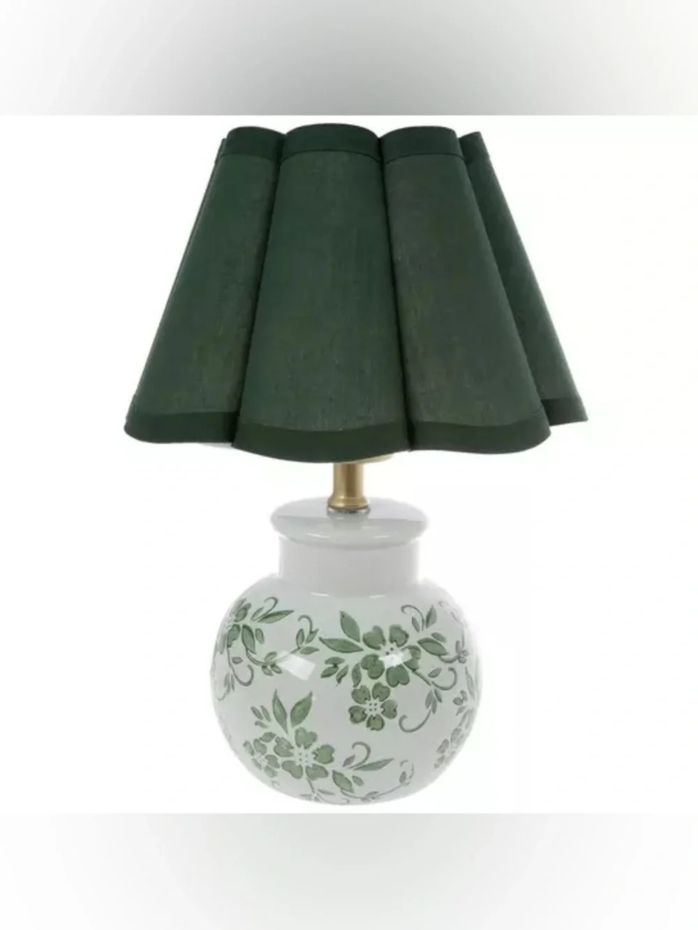 Green Floral Ceramic Table Lamp